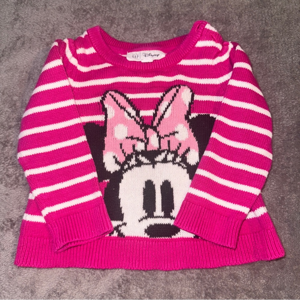 GAP Pink and White Sweater with Playful Design